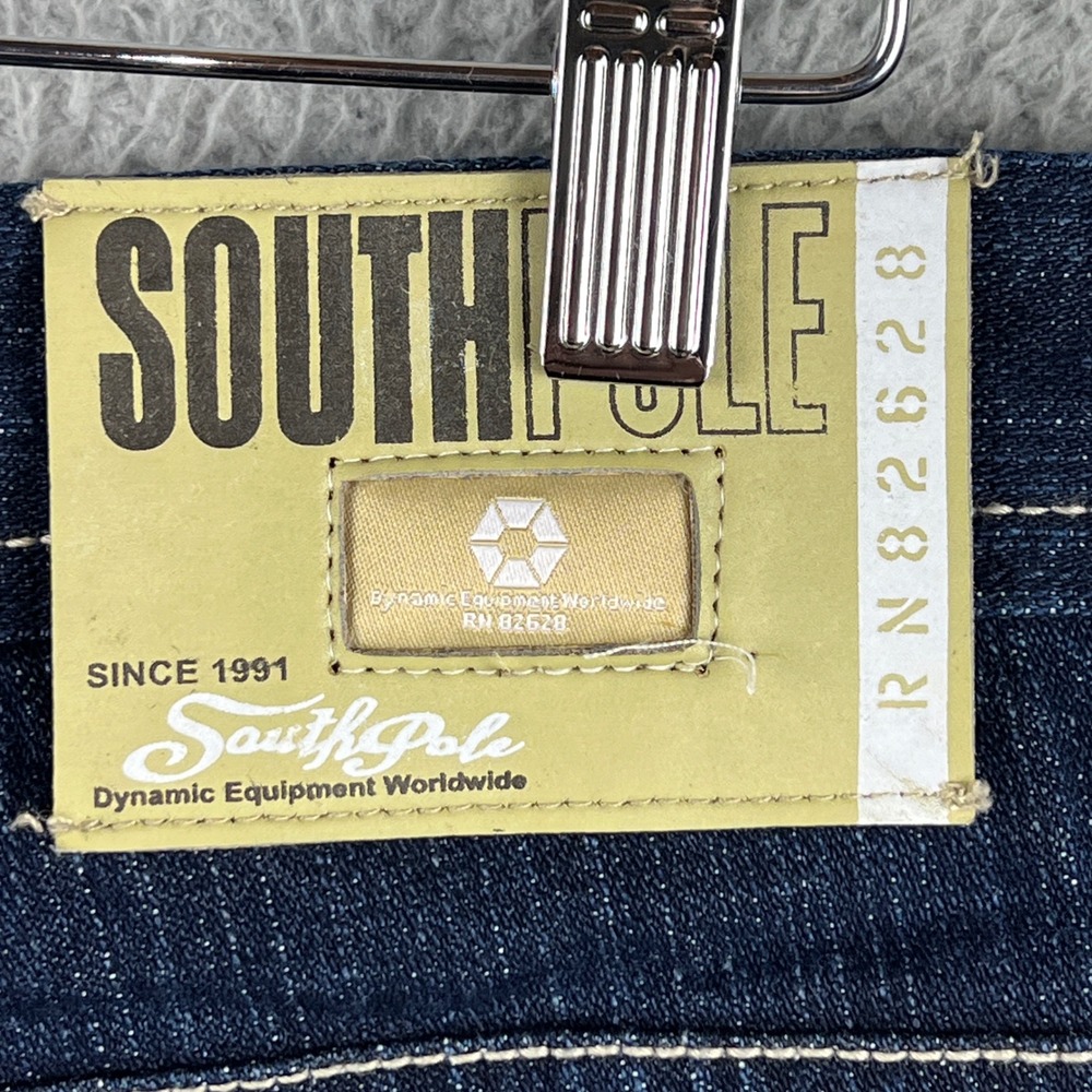 NWT Southpole Mens Denim Shorts Sz 42 Dark Wash Baggy Y2K Streetwear Raw Indigo - Picture 7 of 15
